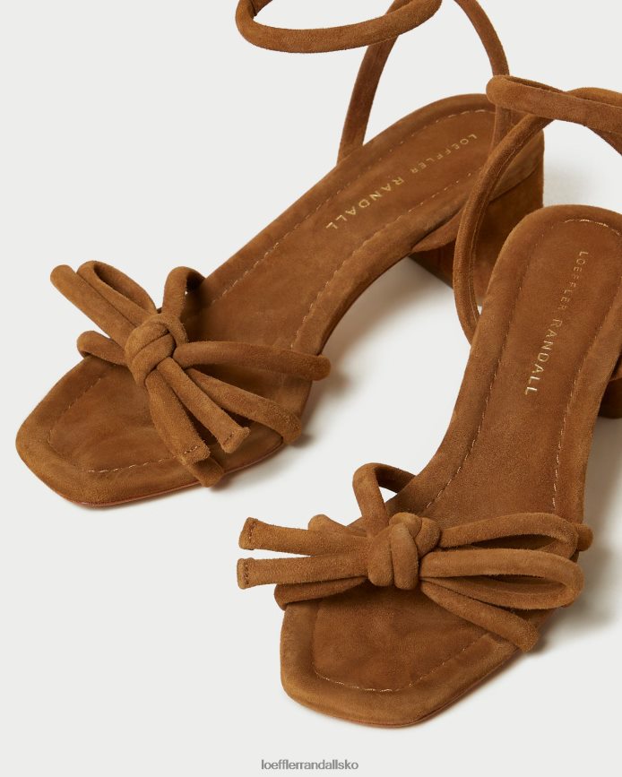 Kvinder Loeffler Randall mikel sløjfe sandal med mellemhæl kakao sko P64XZ462