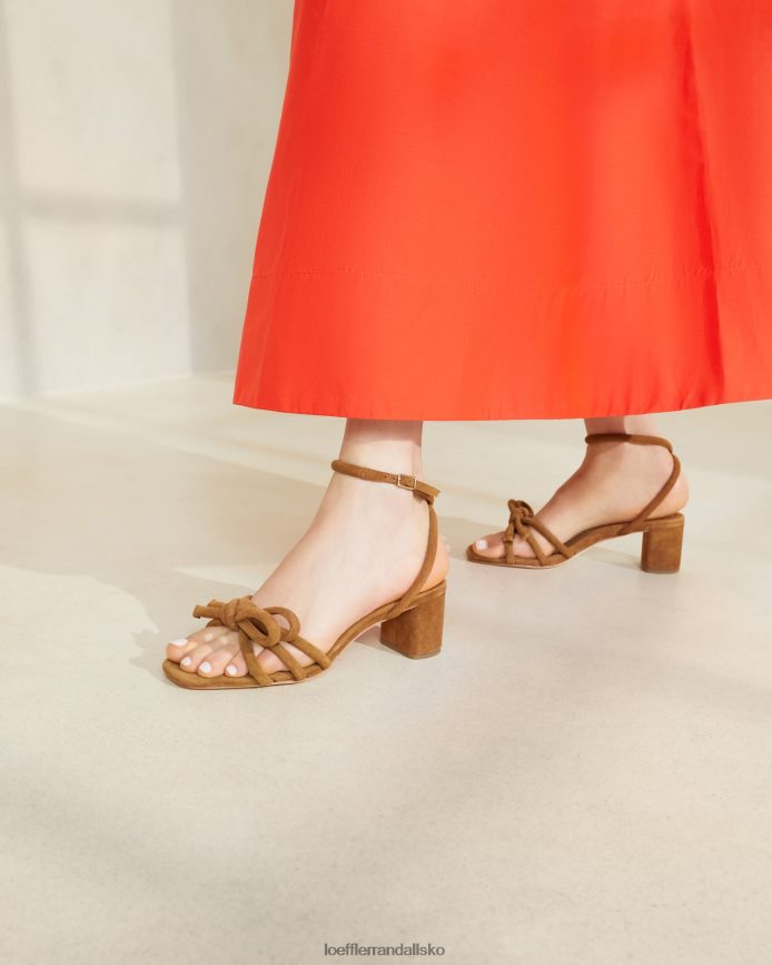 Kvinder Loeffler Randall mikel sløjfe sandal med mellemhæl kakao sko P64XZ462