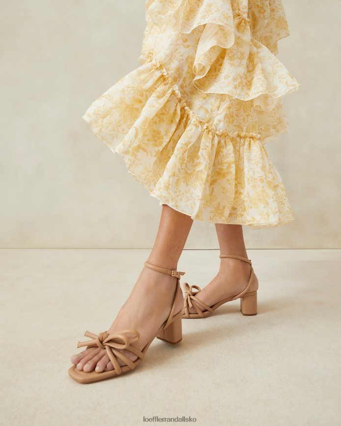 Kvinder Loeffler Randall mikel sløjfe sandal med mellemhæl klit sko P64XZ419