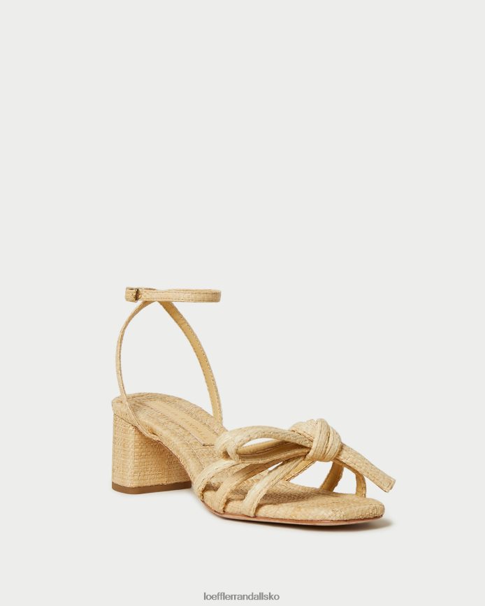 Kvinder Loeffler Randall mikel sløjfe sandal med mellemhæl naturlig sko P64XZ429