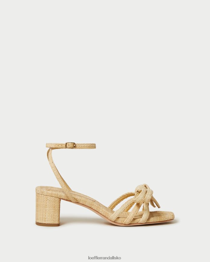 Kvinder Loeffler Randall mikel sløjfe sandal med mellemhæl naturlig sko P64XZ429