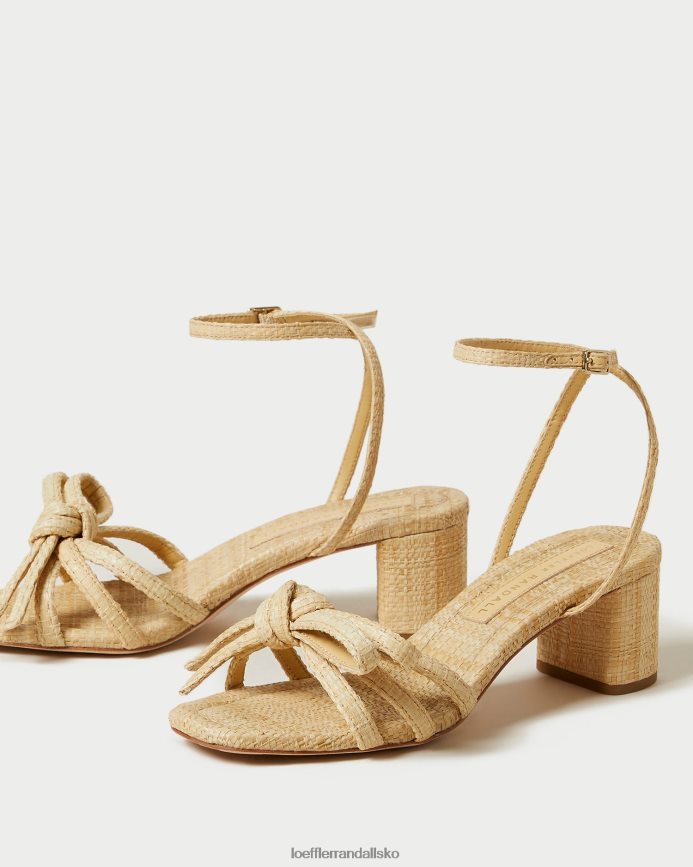 Kvinder Loeffler Randall mikel sløjfe sandal med mellemhæl naturlig sko P64XZ429