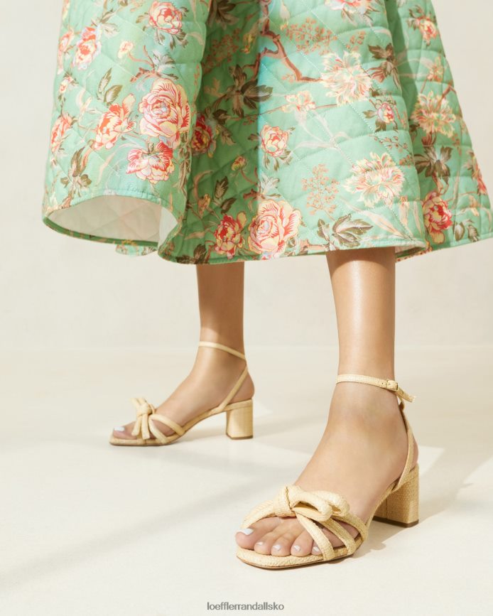 Kvinder Loeffler Randall mikel sløjfe sandal med mellemhæl naturlig sko P64XZ429