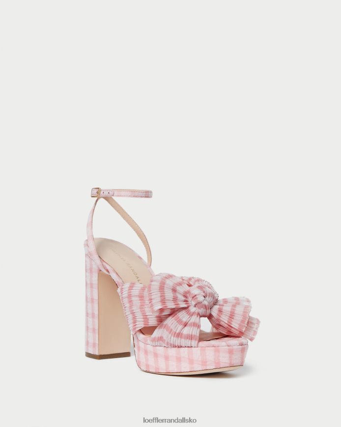 Kvinder Loeffler Randall natalia bue hæl blød pink gingham sko P64XZ482