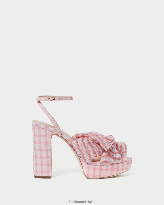 Kvinder Loeffler Randall natalia bue hæl blød pink gingham sko P64XZ482
