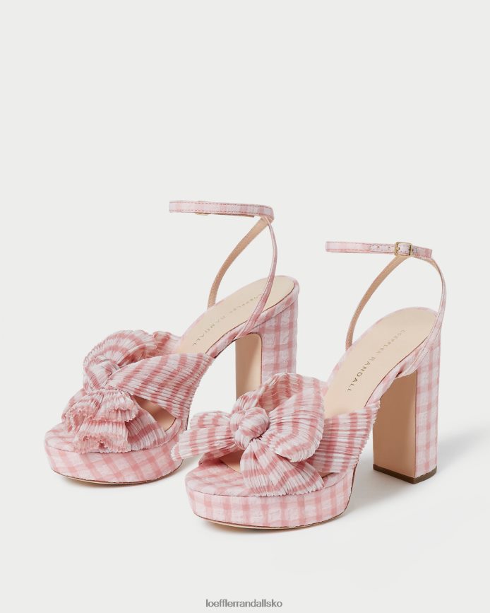 Kvinder Loeffler Randall natalia bue hæl blød pink gingham sko P64XZ482