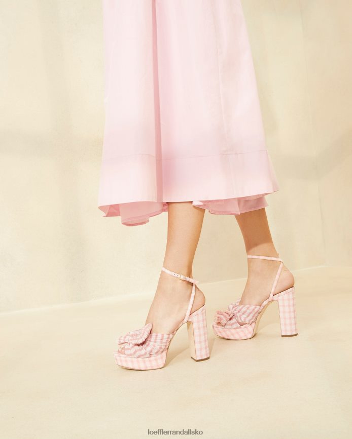 Kvinder Loeffler Randall natalia bue hæl blød pink gingham sko P64XZ482