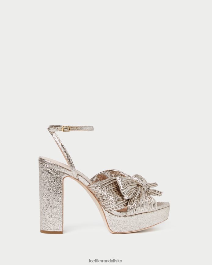 Kvinder Loeffler Randall natalia platform sløjfehæl champagne sko P64XZ468