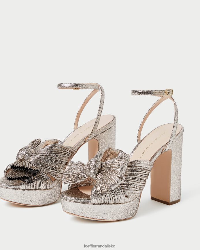 Kvinder Loeffler Randall natalia platform sløjfehæl champagne sko P64XZ468