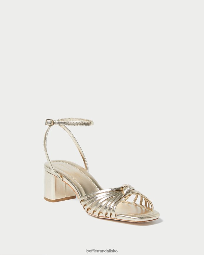 Kvinder Loeffler Randall olivia knude midt på hælen champagne sko P64XZ451