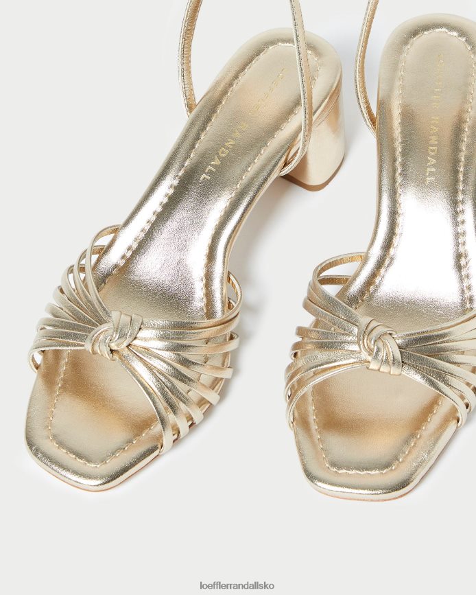 Kvinder Loeffler Randall olivia knude midt på hælen champagne sko P64XZ451