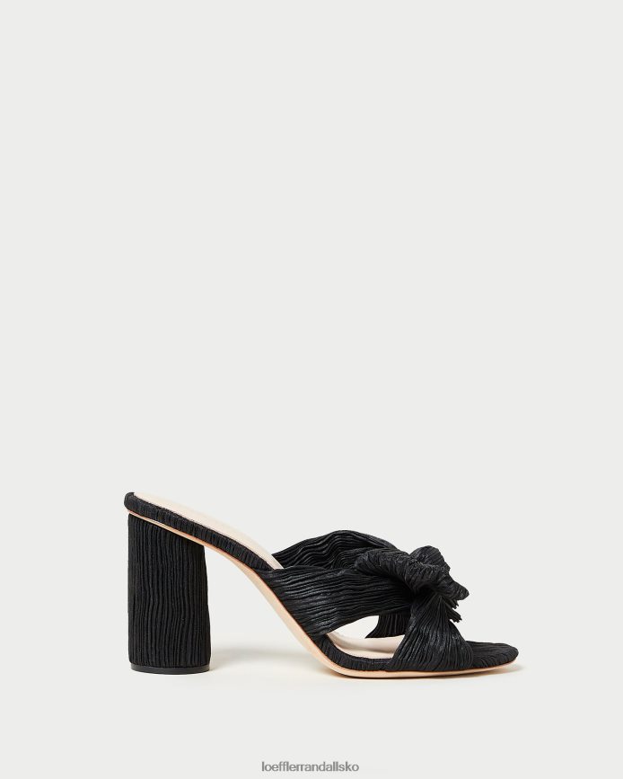 Kvinder Loeffler Randall penny plisseret sløjfehæl sort sko P64XZ443