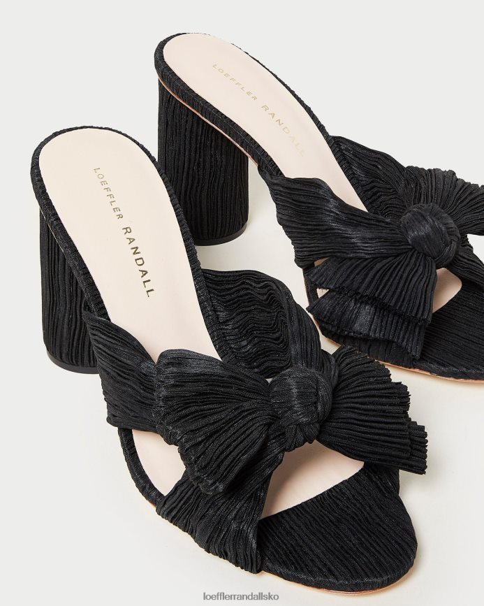 Kvinder Loeffler Randall penny plisseret sløjfehæl sort sko P64XZ443