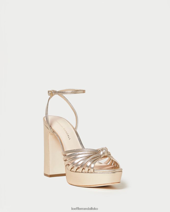 Kvinder Loeffler Randall rivka knude platform sandal champagne sko P64XZ427
