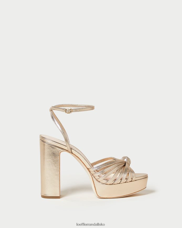 Kvinder Loeffler Randall rivka knude platform sandal champagne sko P64XZ427
