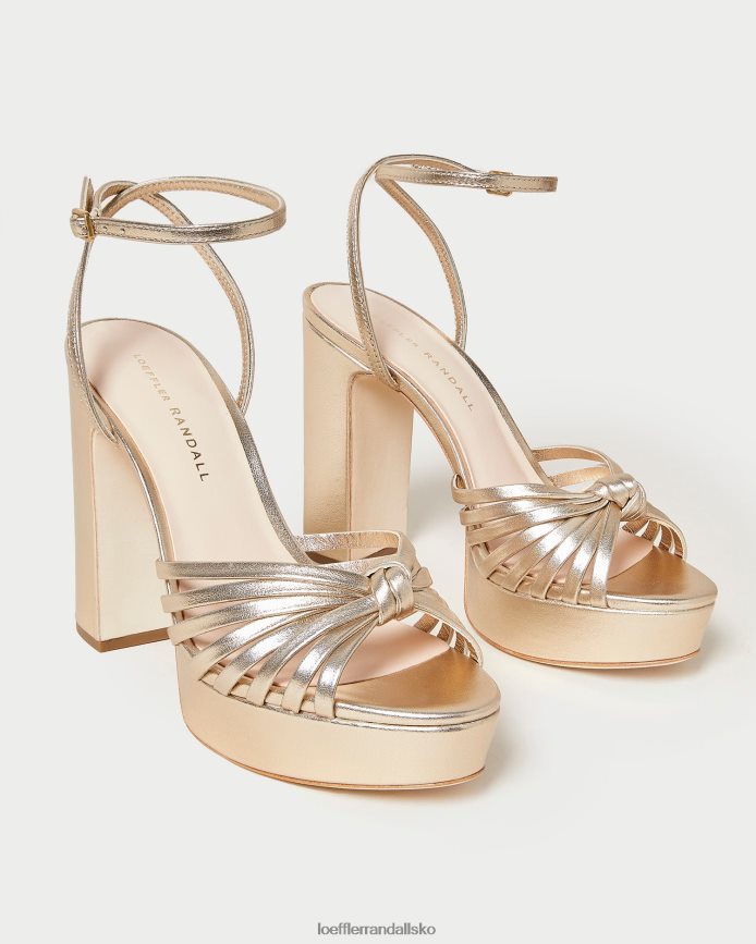 Kvinder Loeffler Randall rivka knude platform sandal champagne sko P64XZ427