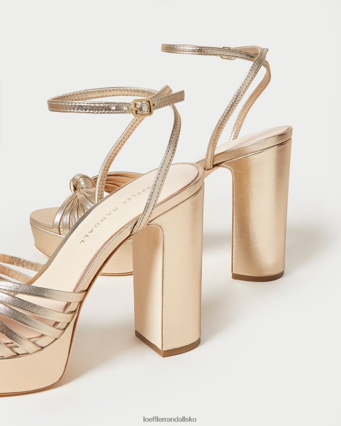Kvinder Loeffler Randall rivka knude platform sandal champagne sko P64XZ427