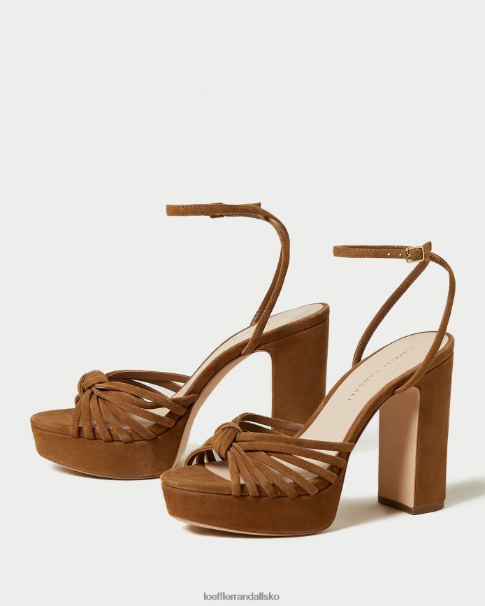 Kvinder Loeffler Randall rivka knude platform sandal kakao sko P64XZ481