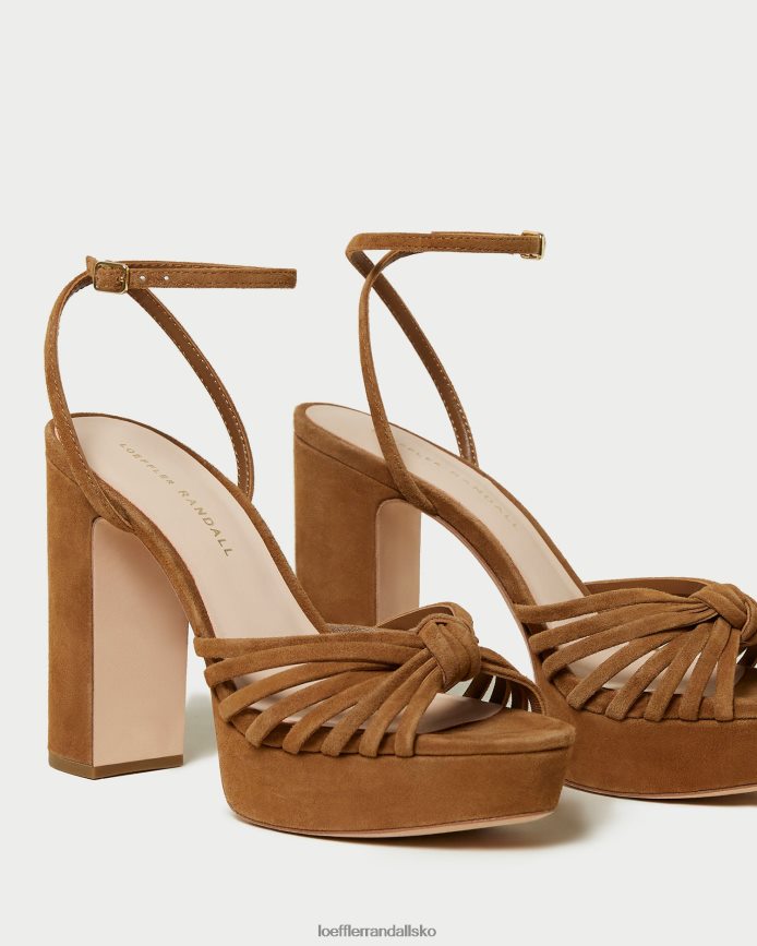 Kvinder Loeffler Randall rivka knude platform sandal kakao sko P64XZ481