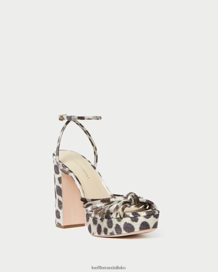 Kvinder Loeffler Randall rivka knude platform sandal leopard sko P64XZ498