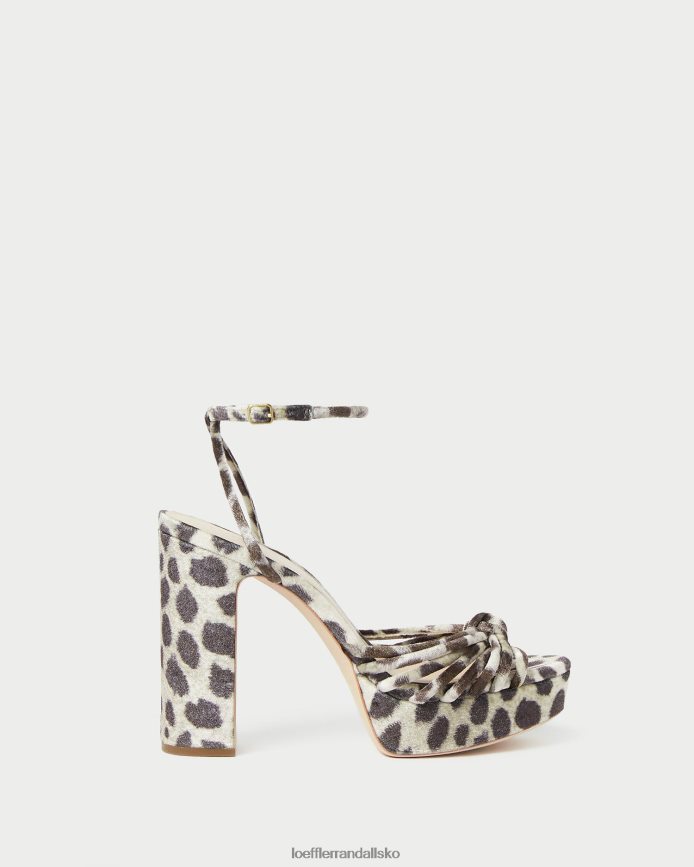 Kvinder Loeffler Randall rivka knude platform sandal leopard sko P64XZ498