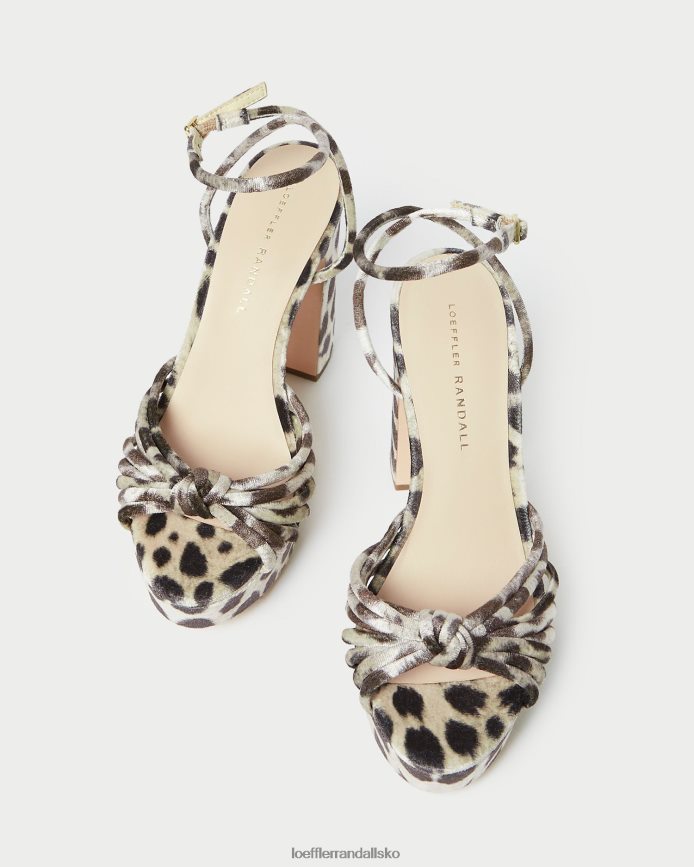 Kvinder Loeffler Randall rivka knude platform sandal leopard sko P64XZ498