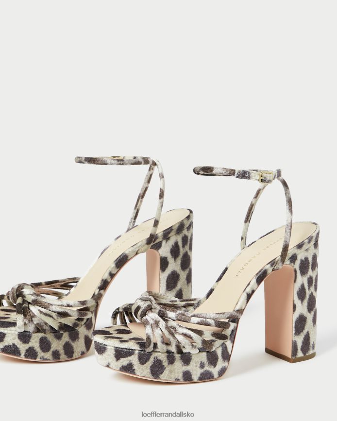 Kvinder Loeffler Randall rivka knude platform sandal leopard sko P64XZ498