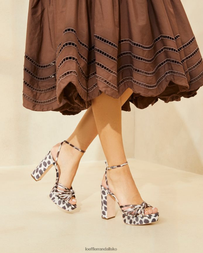 Kvinder Loeffler Randall rivka knude platform sandal leopard sko P64XZ498