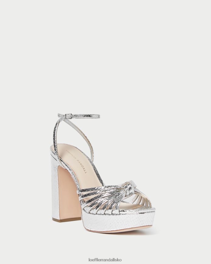 Kvinder Loeffler Randall rivka knude platform sandal sølv sko P64XZ475