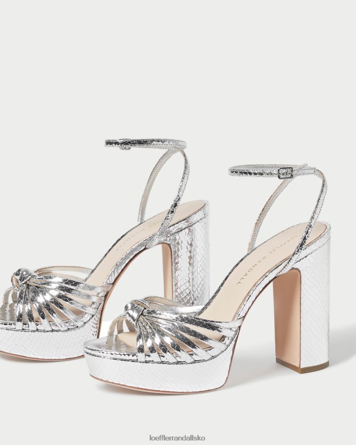 Kvinder Loeffler Randall rivka knude platform sandal sølv sko P64XZ475