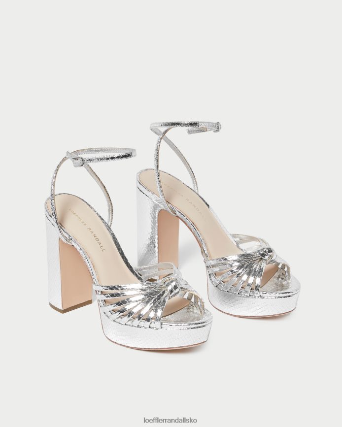 Kvinder Loeffler Randall rivka knude platform sandal sølv sko P64XZ475