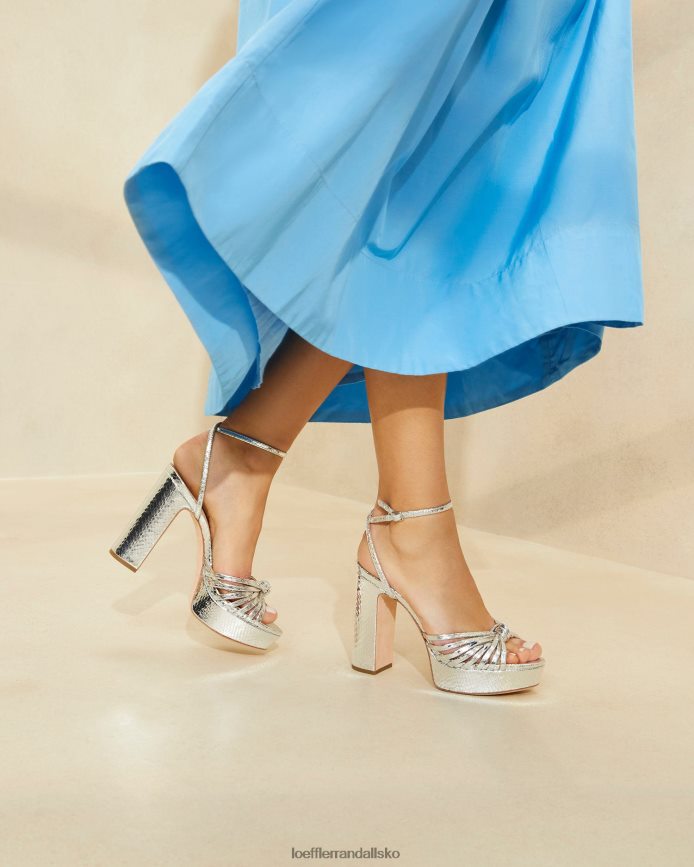 Kvinder Loeffler Randall rivka knude platform sandal sølv sko P64XZ475