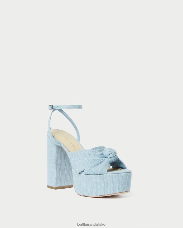 Kvinder Loeffler Randall roz knude platform let denim sko P64XZ484