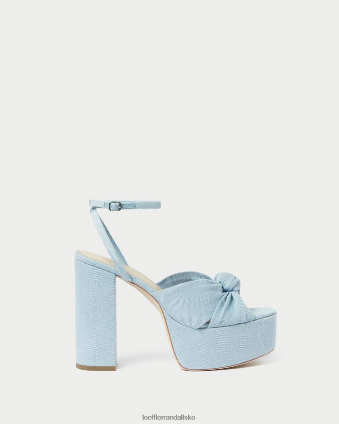 Kvinder Loeffler Randall roz knude platform let denim sko P64XZ484