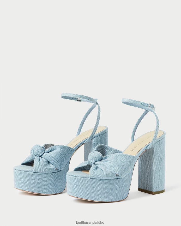 Kvinder Loeffler Randall roz knude platform let denim sko P64XZ484