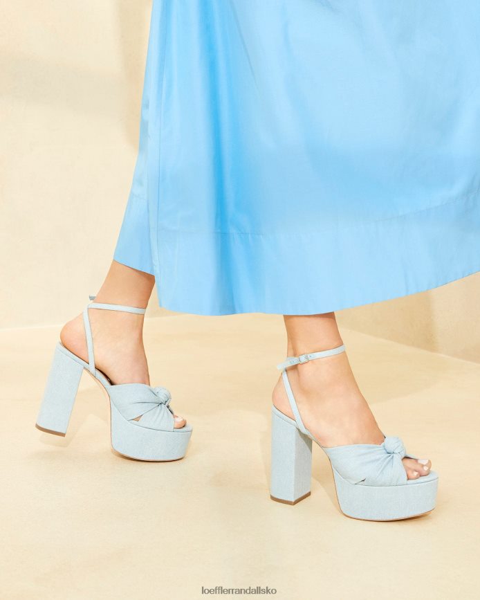 Kvinder Loeffler Randall roz knude platform let denim sko P64XZ484