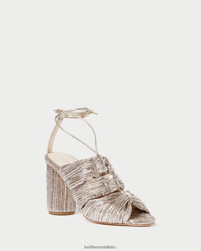 Kvinder Loeffler Randall teresa plisseret sandal med snøre champagne sko P64XZ495