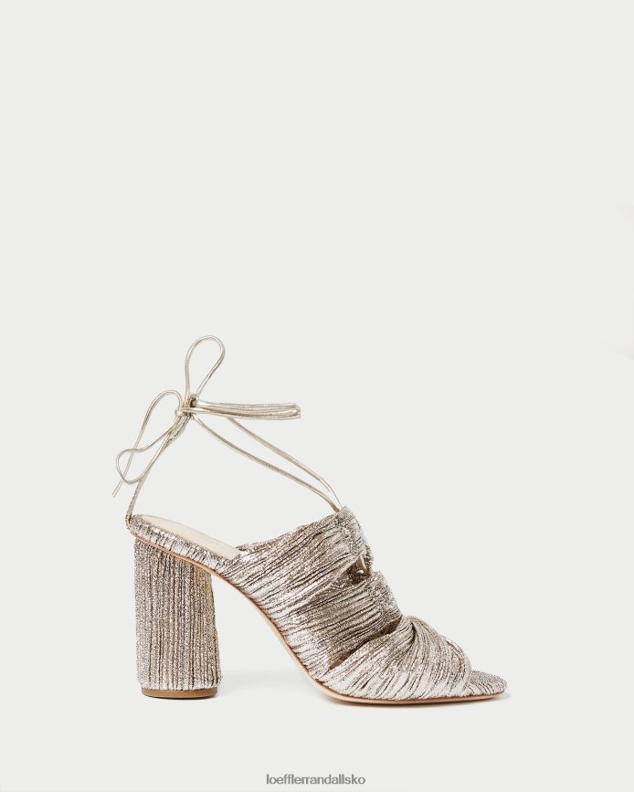 Kvinder Loeffler Randall teresa plisseret sandal med snøre champagne sko P64XZ495
