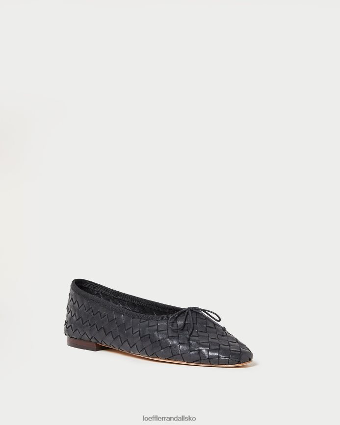 Kvinder Loeffler Randall landry vævet ballet flad sort sko P64XZ4306