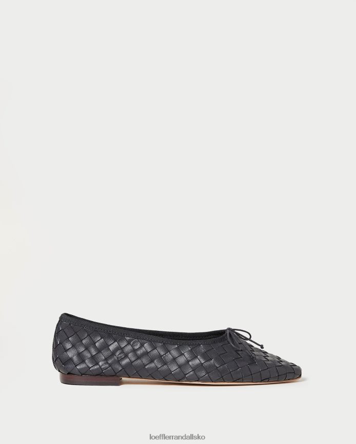 Kvinder Loeffler Randall landry vævet ballet flad sort sko P64XZ4306