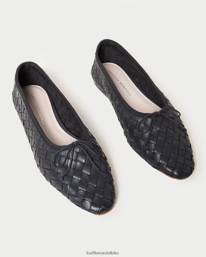 Kvinder Loeffler Randall landry vævet ballet flad sort sko P64XZ4306