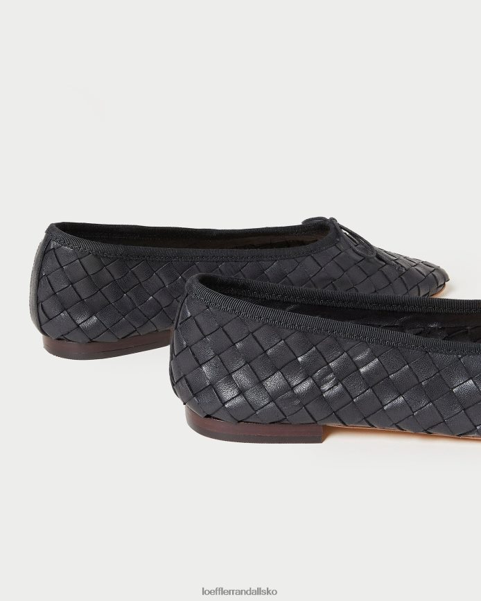 Kvinder Loeffler Randall landry vævet ballet flad sort sko P64XZ4306