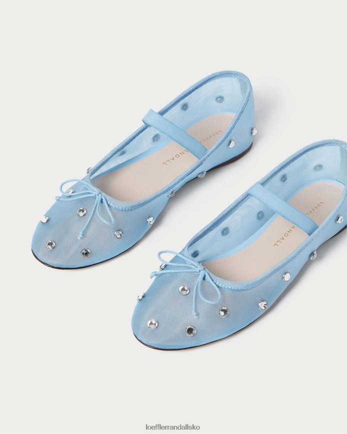 Kvinder Loeffler Randall leonie ballet flad blå/klar sko P64XZ4305