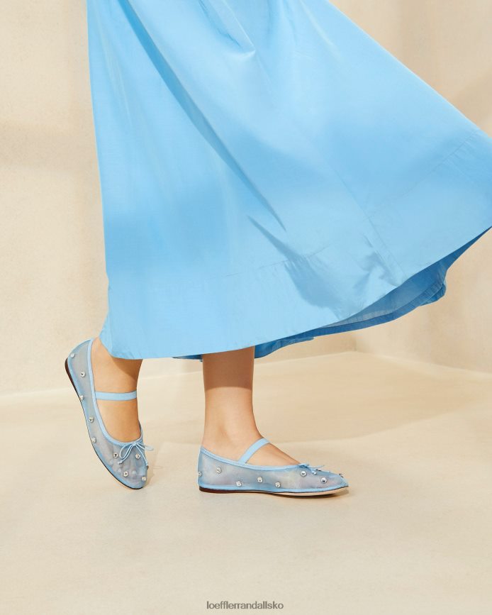 Kvinder Loeffler Randall leonie ballet flad blå/klar sko P64XZ4305