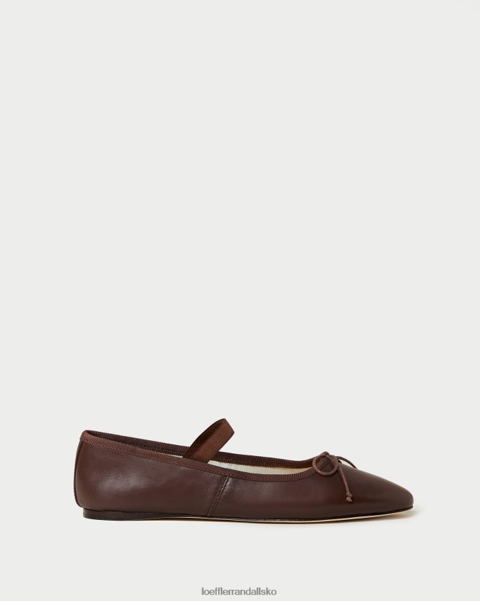 Kvinder Loeffler Randall leonie ballet flad chokolade læder sko P64XZ4296