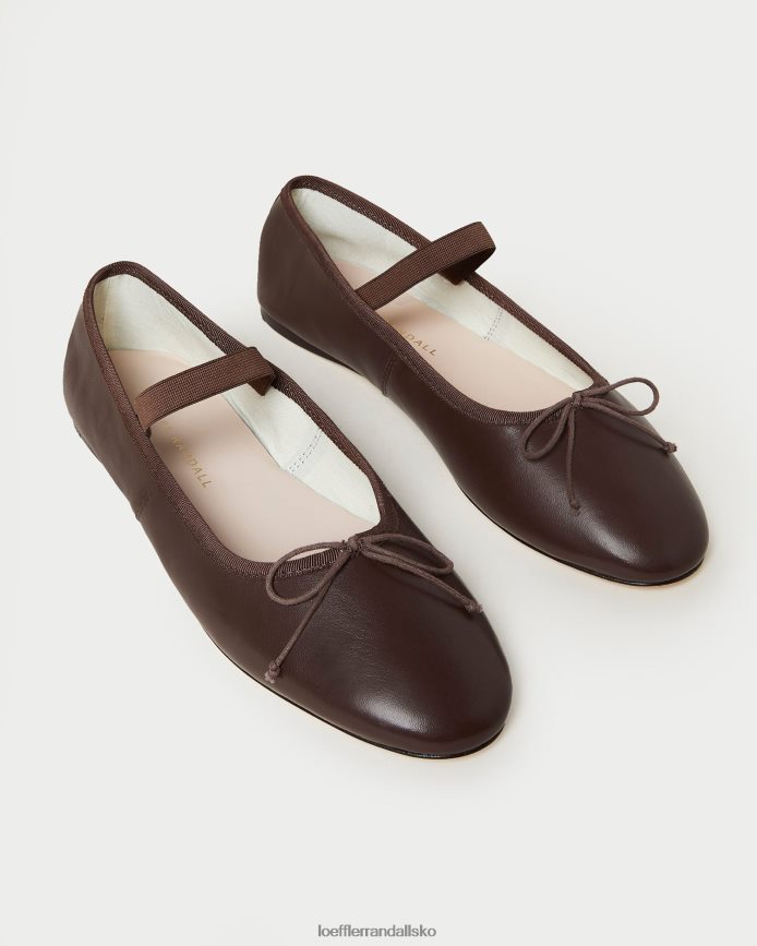 Kvinder Loeffler Randall leonie ballet flad chokolade læder sko P64XZ4296