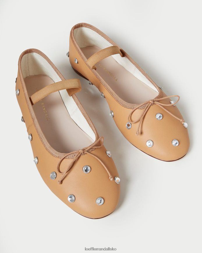 Kvinder Loeffler Randall leonie ballet flad karamel/krystal sko P64XZ4303