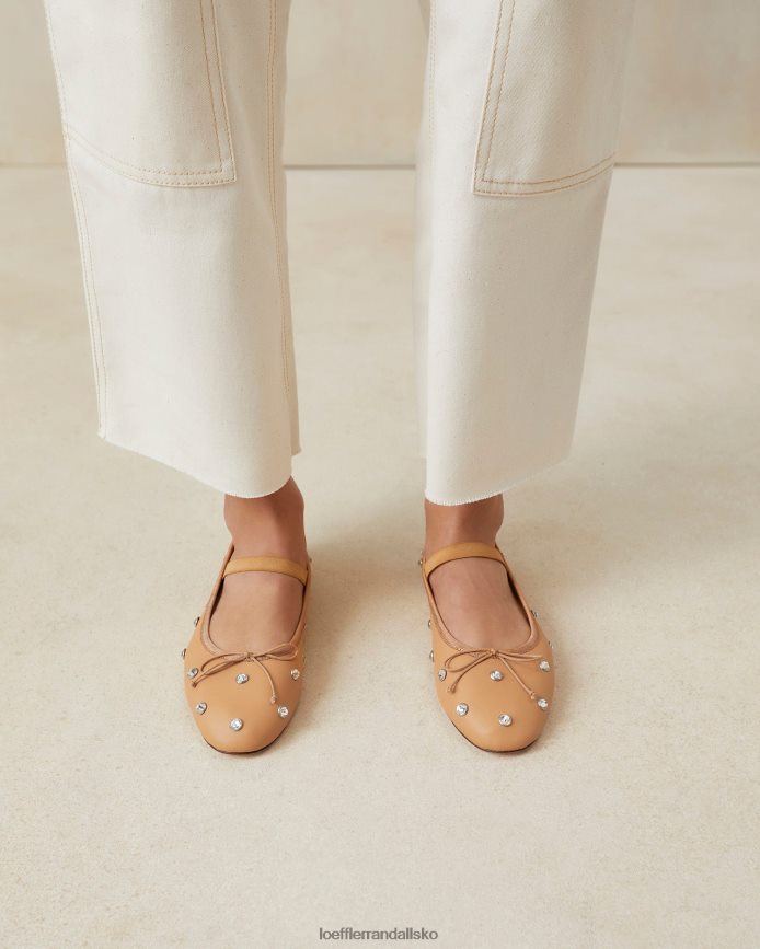 Kvinder Loeffler Randall leonie ballet flad karamel/krystal sko P64XZ4303