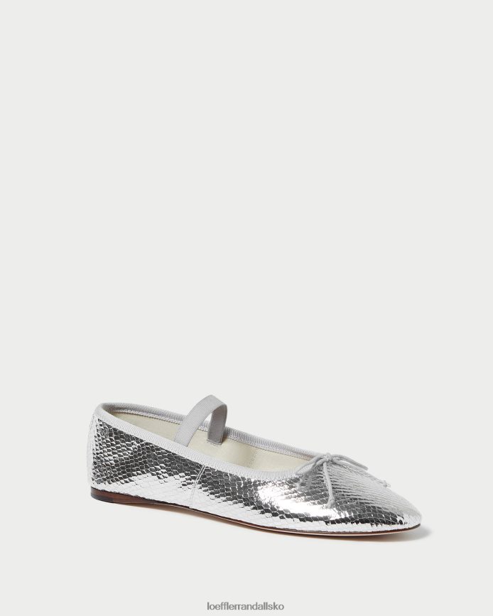 Kvinder Loeffler Randall leonie ballet flad sølv sko P64XZ4309