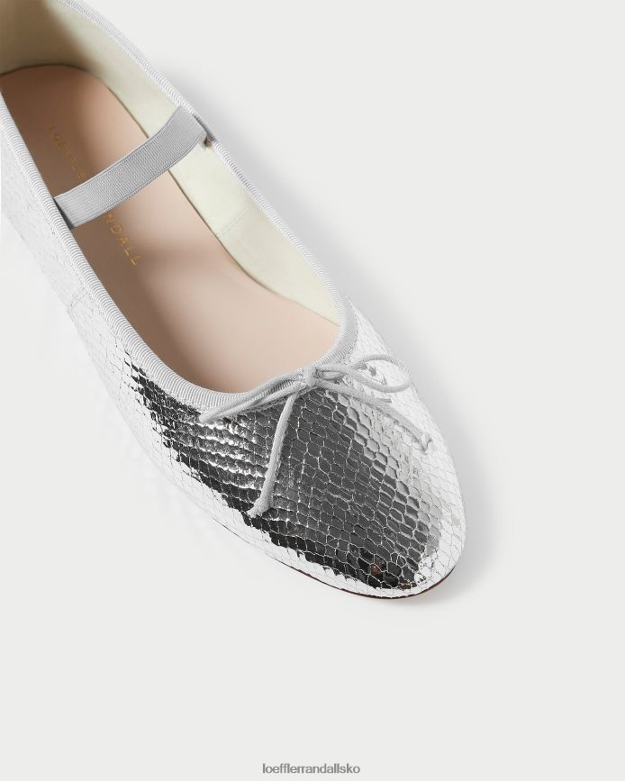 Kvinder Loeffler Randall leonie ballet flad sølv sko P64XZ4309